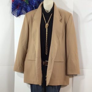 Pendleton taupe wool blazer jacket 14